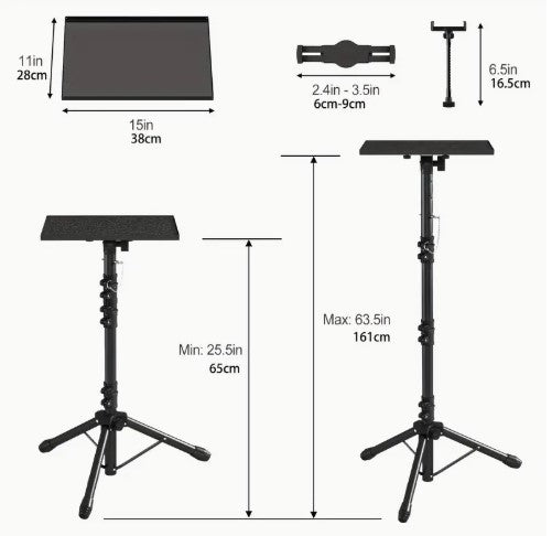 Adjustable Aluminum Laptop Stand - Portable & Foldable Ergonomic Riser for Desk.