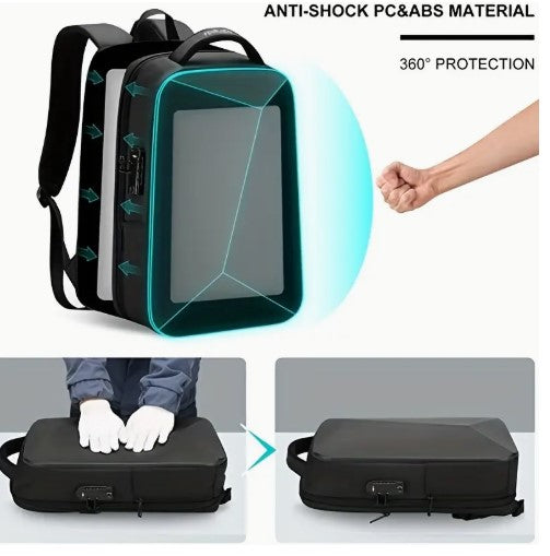 Large Capacity Casual Backpack with USB Charging Port, Travel Business Bag, Laptop Backpack with Password Lock