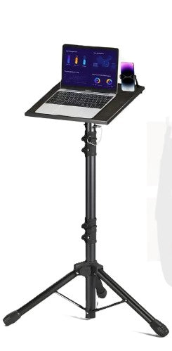 Adjustable Aluminum Laptop Stand - Portable & Foldable Ergonomic Riser for Desk.