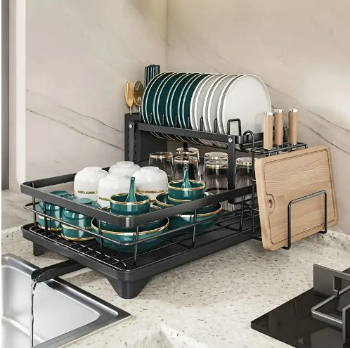 Dish Drying Rack - X-Large Stainless Steel Dish Rack For Kitchen Counter, 2-Tier Kitchen Organizers