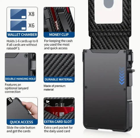 Slim RFID, Scratch Resistant, Credit Card Holder & Money Clip
