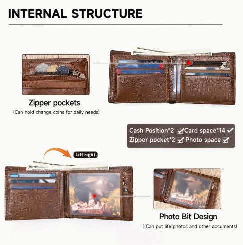 Leather Wallet | 14 Card Slots