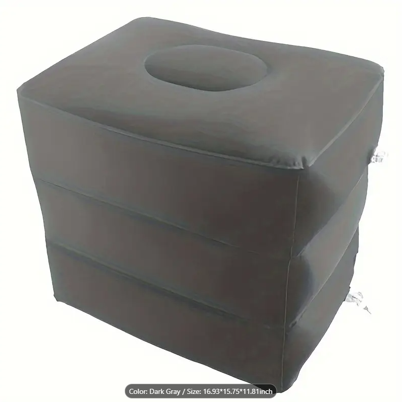 3-Layer Inflatable Travel Footrest Pillow – Versatile Airplane, Train, and Car Leg Support
