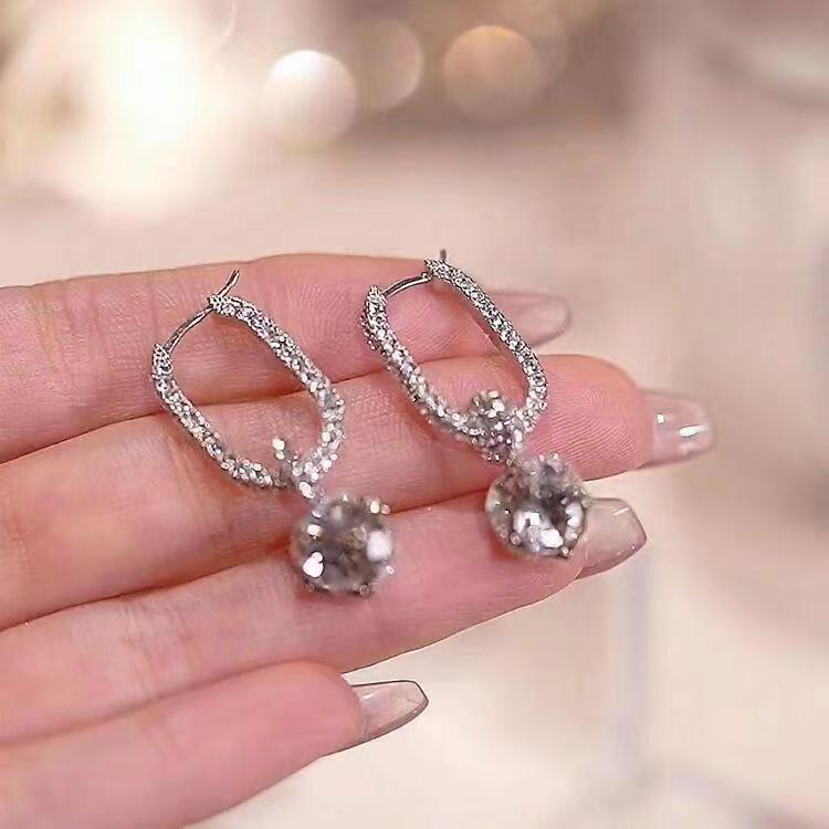 Full Diamond Crystal Ball Heavy Industry Earrings