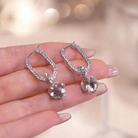 Full Diamond Crystal Ball Heavy Industry Earrings