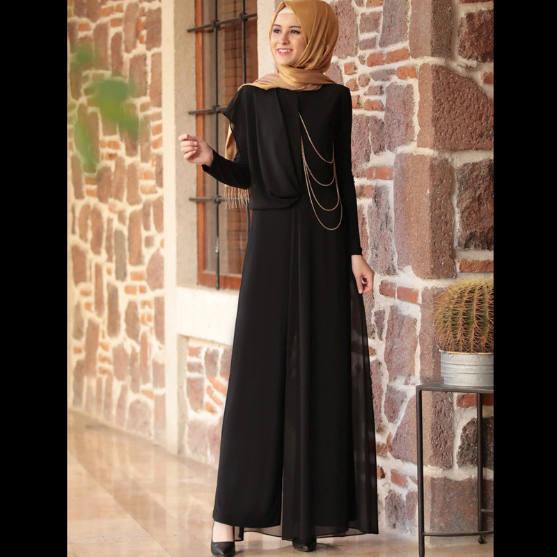 Muslim Ladies Jumpsuits Fashion Evening Dresses Middle Eastern Women&#039;s Robe Abaya New Dress Long Skirt