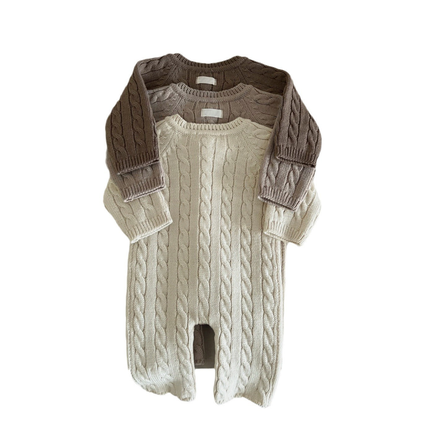 Baby&#039;s Winter Clothing Class A Pure Cotton Knitted Sweater Jumpsuit For Boys And Girls Baby&#039;s Twisted Wool Long Sweater Bag Fart Clothes