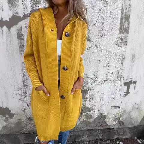 2025 Cross-border Europe And The United States Amazon AliExpress Autumn And Winter New Long Casual Sweater Cardigan Women&#039;s Clothing