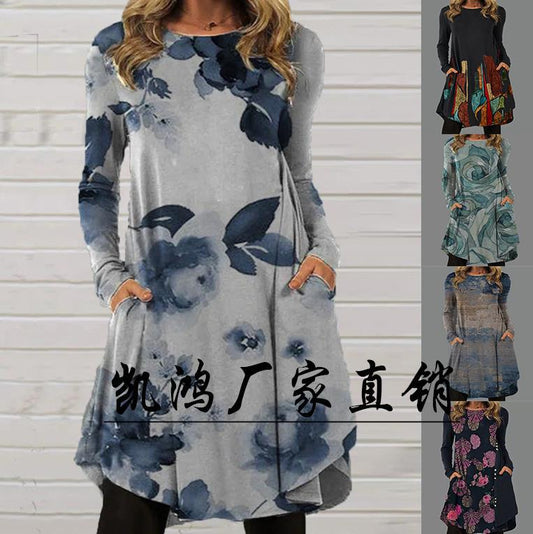 New Long-sleeved Ethnic Style Spring And Autumn Women&amp;#039;s Dresses