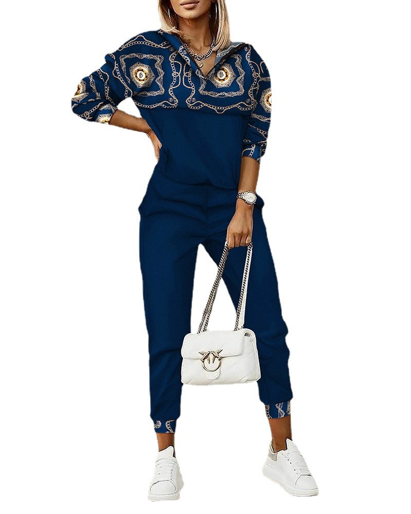 2023 New Fashion Trend Printed 2-piece Suit Woman
