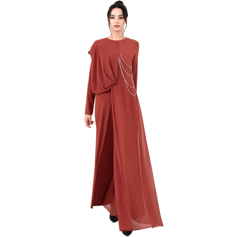 Muslim Ladies Jumpsuits Fashion Evening Dresses Middle Eastern Women&#039;s Robe Abaya New Dress Long Skirt