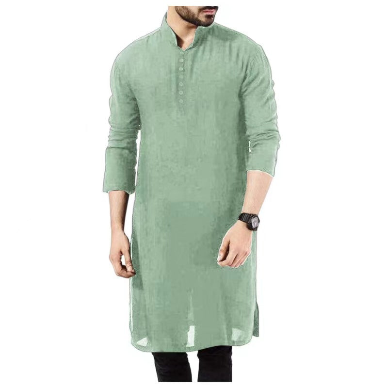 Arabic Style Fashion Simple Long Men’s Shirt Muslim Robe