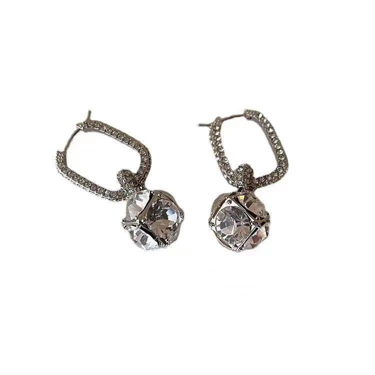 Full Diamond Crystal Ball Heavy Industry Earrings
