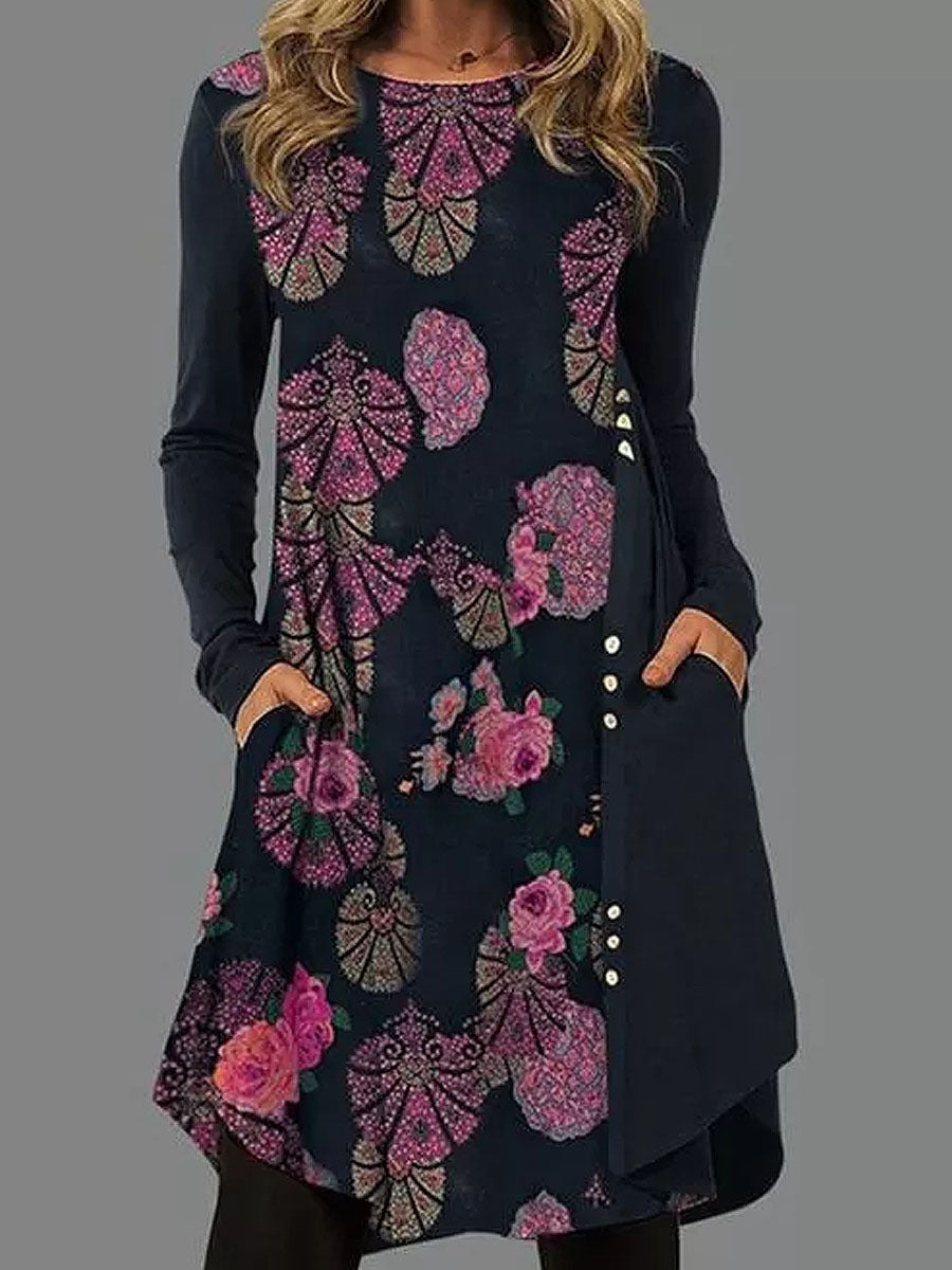 New Long-sleeved Ethnic Style Spring And Autumn Women&amp;#039;s Dresses