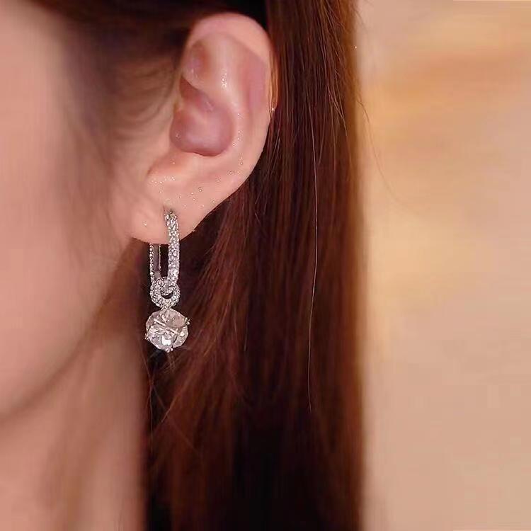 Full Diamond Crystal Ball Heavy Industry Earrings