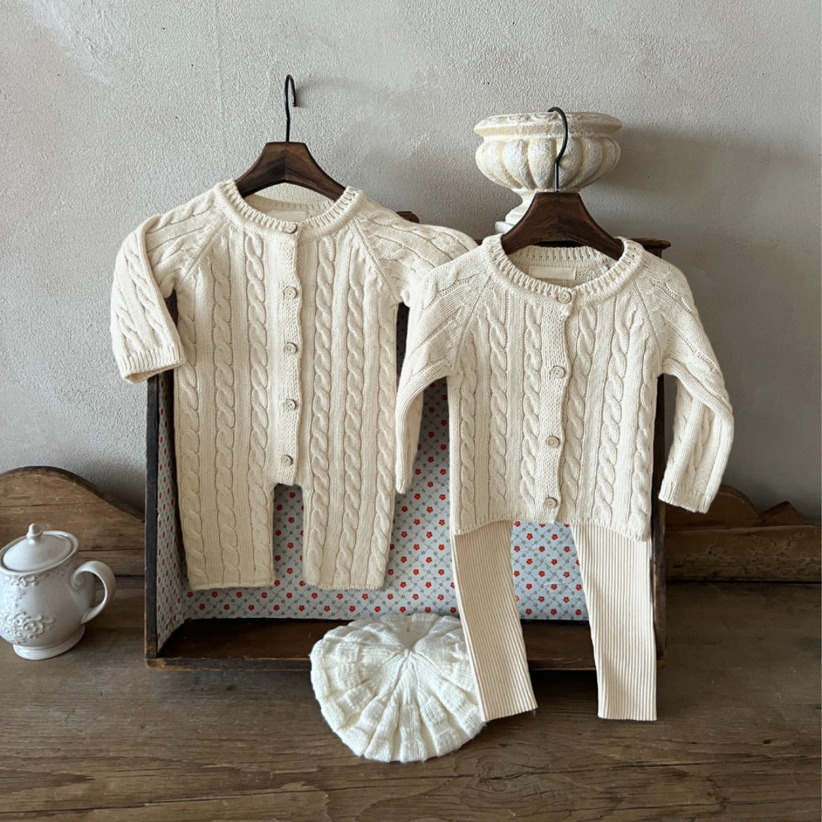Baby&#039;s Winter Clothing Class A Pure Cotton Knitted Sweater Jumpsuit For Boys And Girls Baby&#039;s Twisted Wool Long Sweater Bag Fart Clothes