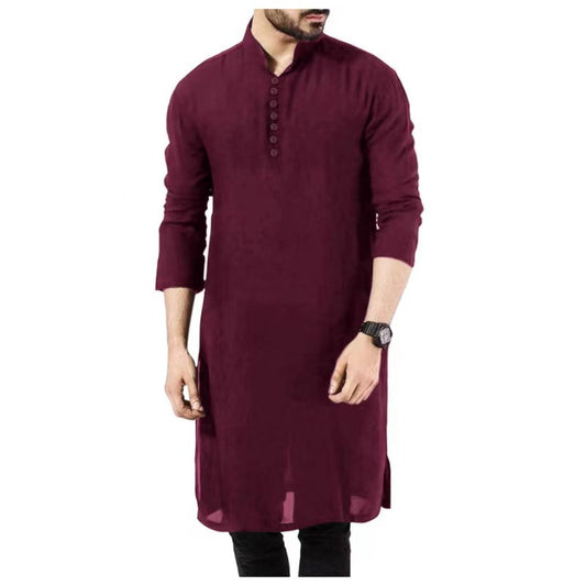 Arabic Style Fashion Simple Long Men’s Shirt Muslim Robe