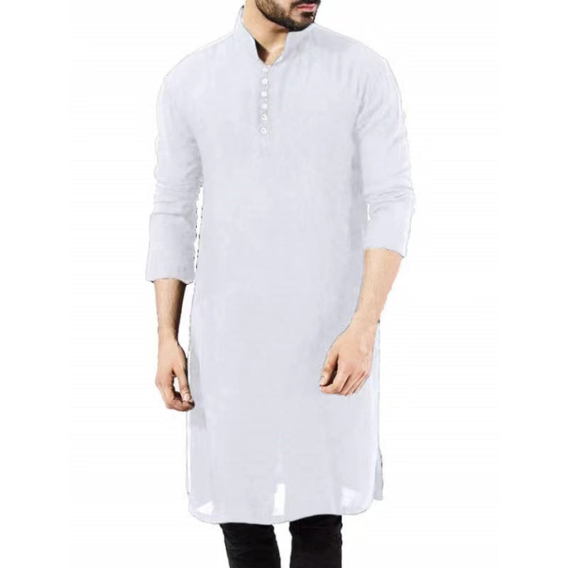 Arabic Style Fashion Simple Long Men’s Shirt Muslim Robe