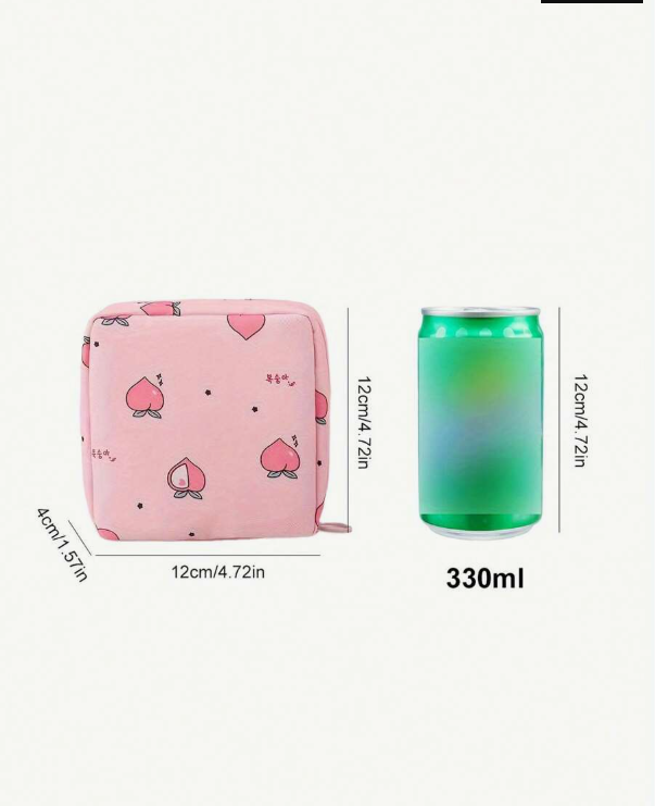 1 Pcs Sanitary Napkin Storage Bag, Ladies' Portable Cosmetic Mouth Red Bag