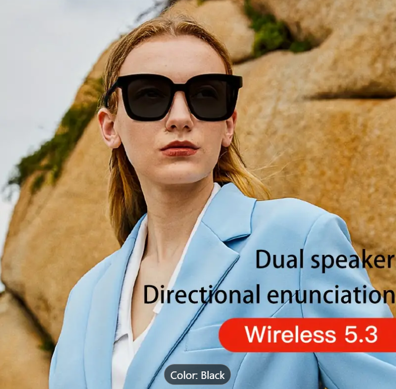 Smart Glasses with Music Listening, Wireless Headphones, Mobile Phone Smart Glasses