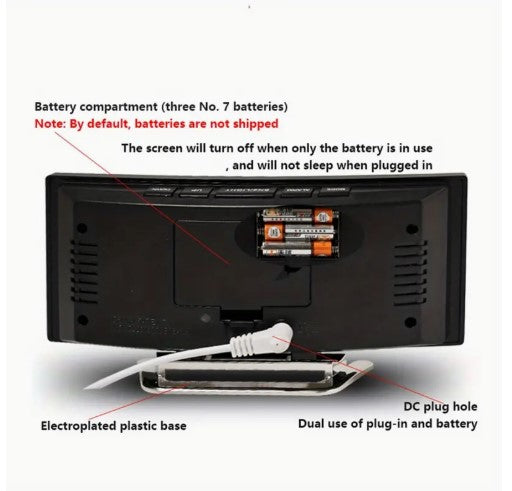 Alarm Clock, featuring a sleek LED curved screen display.