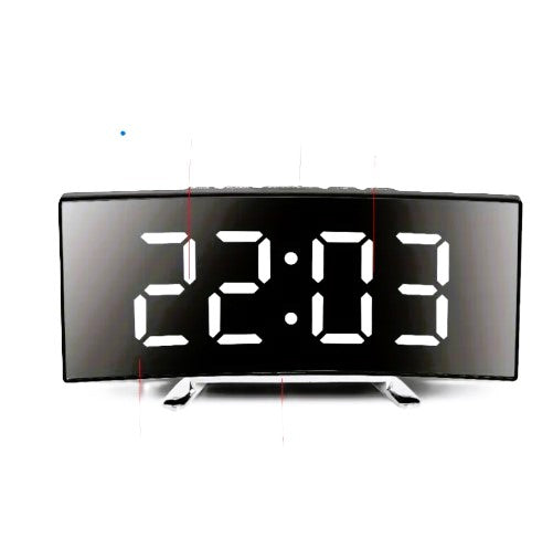 Alarm Clock, featuring a sleek LED curved screen display.