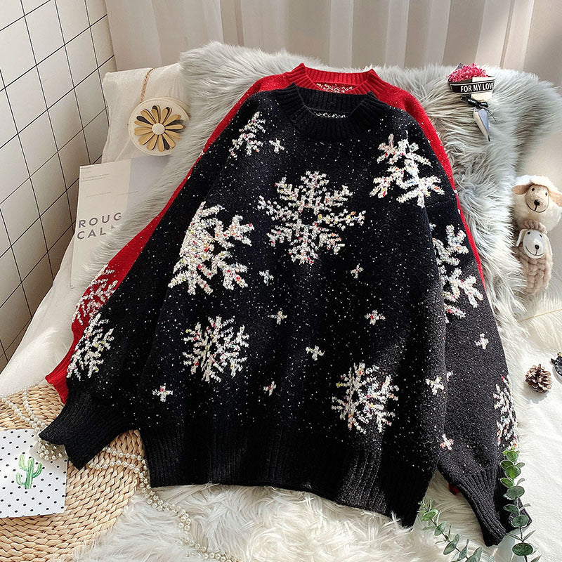 Women's Lazy Snowflake Bottoming Shirt