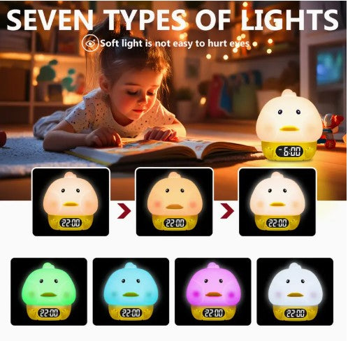 Smart Alarm Clock with Adjustable Night Light - USB Rechargeable.