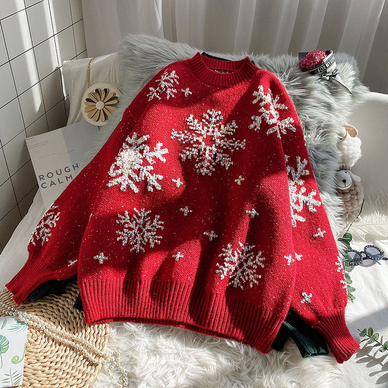 Women's Lazy Snowflake Bottoming Shirt