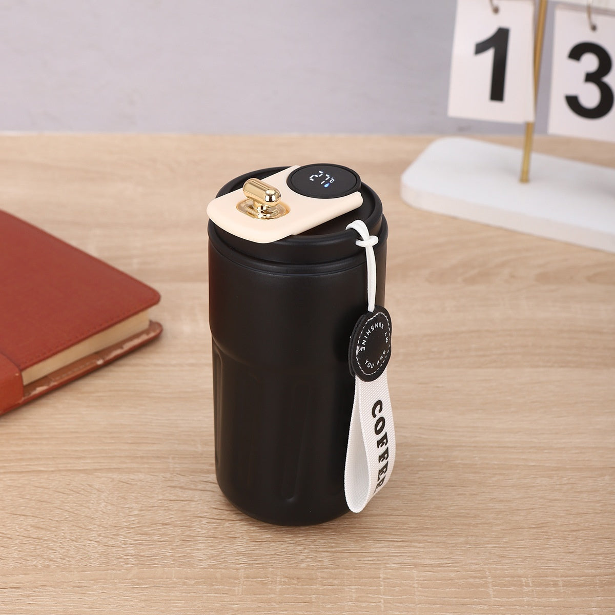 Smart Digital Thermal Bottle Portable Coffee Mug Stainless Steel Water Bottle In-Car Insulated