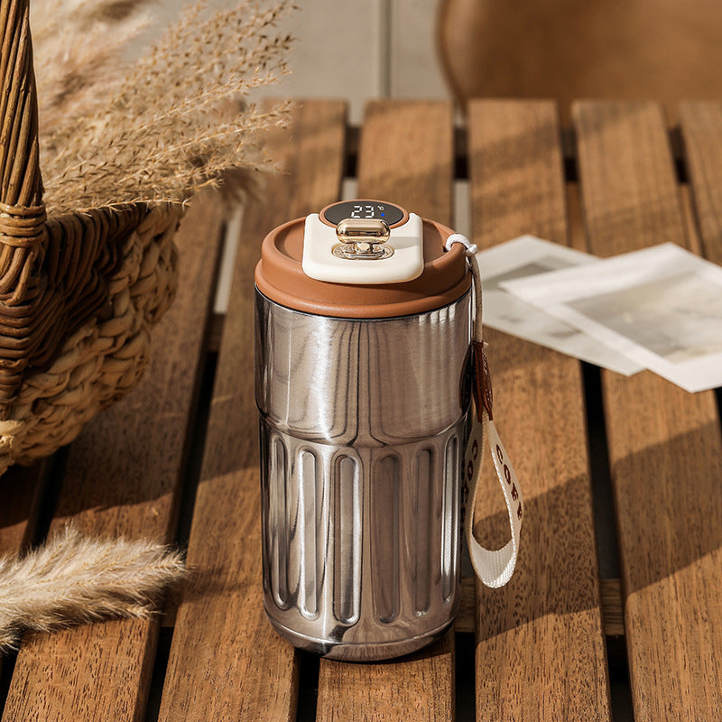 Smart Digital Thermal Bottle Portable Coffee Mug Stainless Steel Water Bottle In-Car Insulated