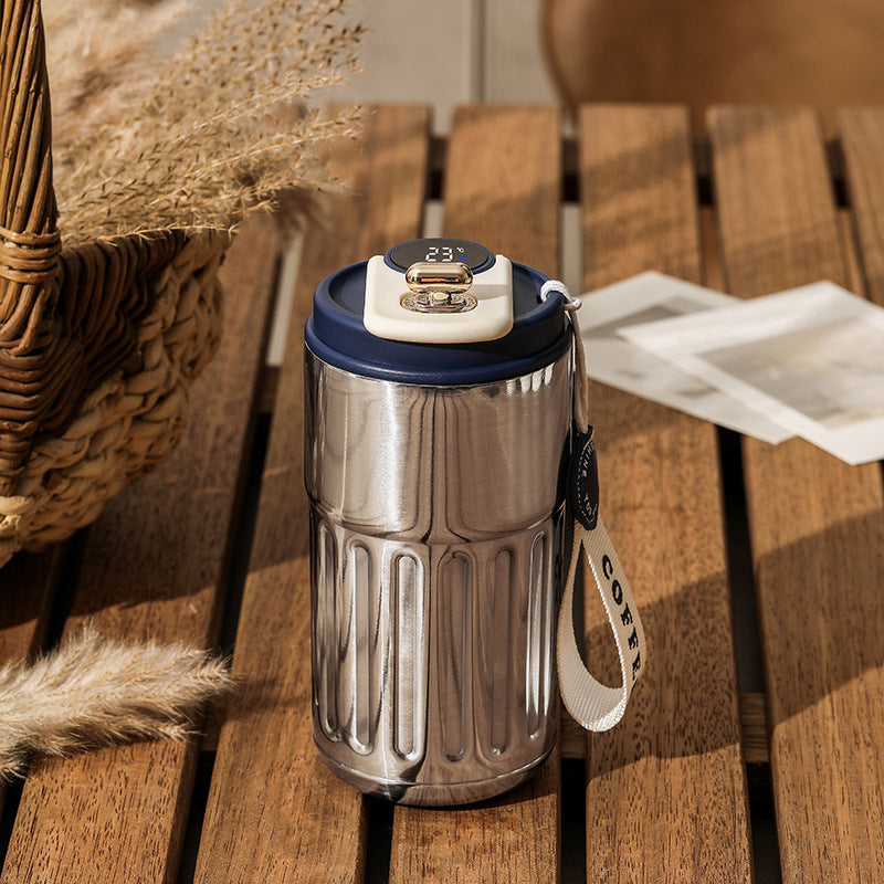 Smart Digital Thermal Bottle Portable Coffee Mug Stainless Steel Water Bottle In-Car Insulated