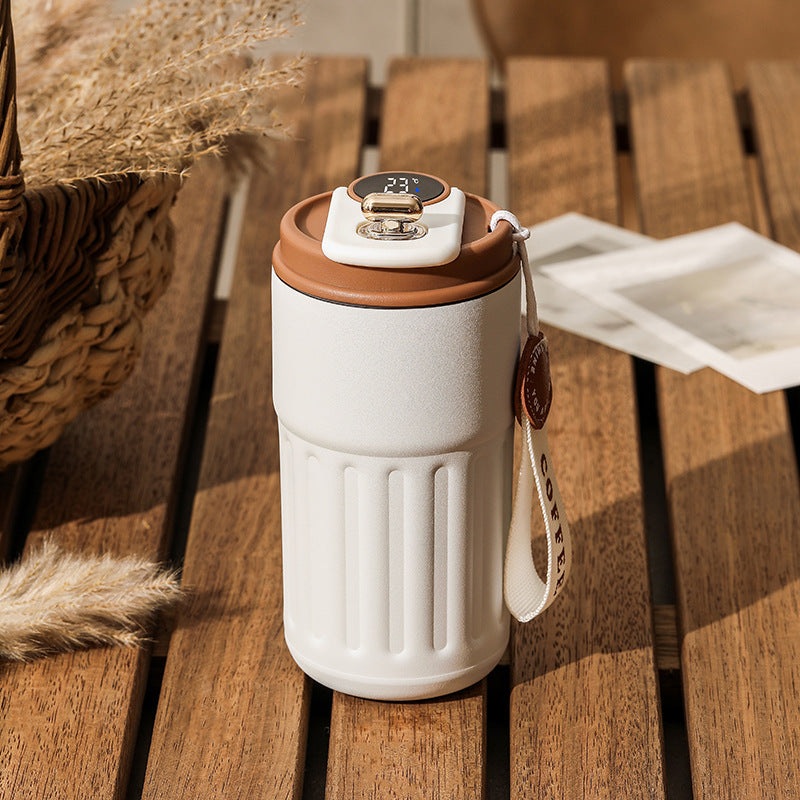 Smart Digital Thermal Bottle Portable Coffee Mug Stainless Steel Water Bottle In-Car Insulated