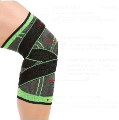 Knee Pads for Basketball, Running, Fitness, Cycling, and Mountaineering - Breathable Nylon Knee (Green Pair Pack L)