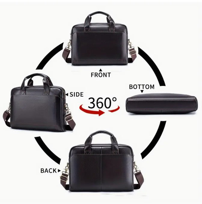 Premium Genuine Genuine Leather Laptop Briefcase