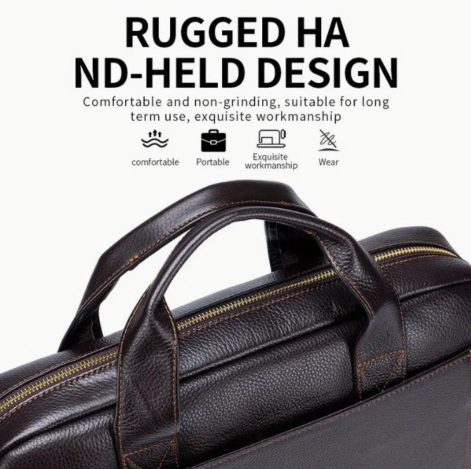 Premium Genuine Genuine Leather Laptop Briefcase