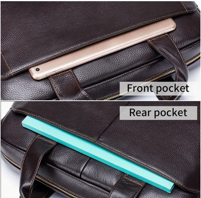 Premium Genuine Genuine Leather Laptop Briefcase