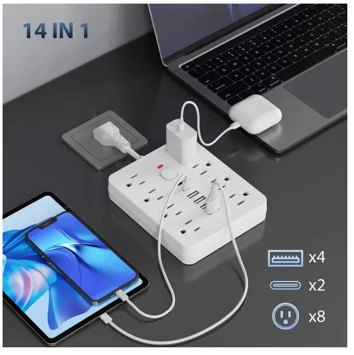 8-Outlet Wall Plug Surge Protector
