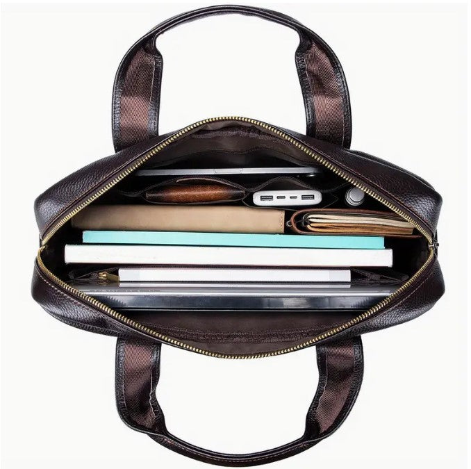 Premium Genuine Genuine Leather Laptop Briefcase