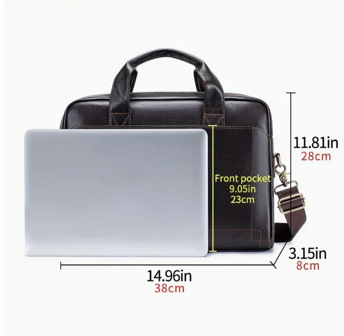 Premium Genuine Genuine Leather Laptop Briefcase