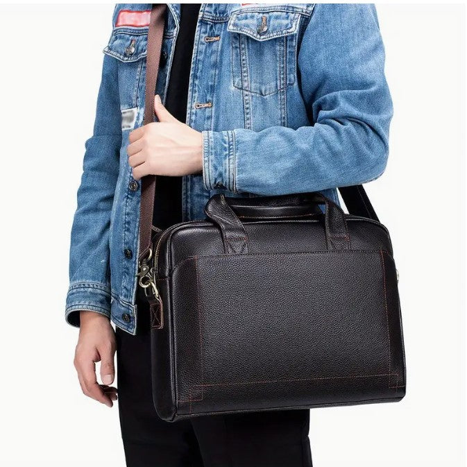Premium Genuine Genuine Leather Laptop Briefcase