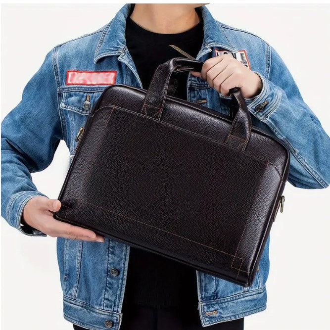 Premium Genuine Genuine Leather Laptop Briefcase