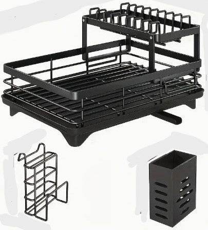 Dish Drying Rack - X-Large Stainless Steel Dish Rack For Kitchen Counter, 2-Tier Kitchen Organizers