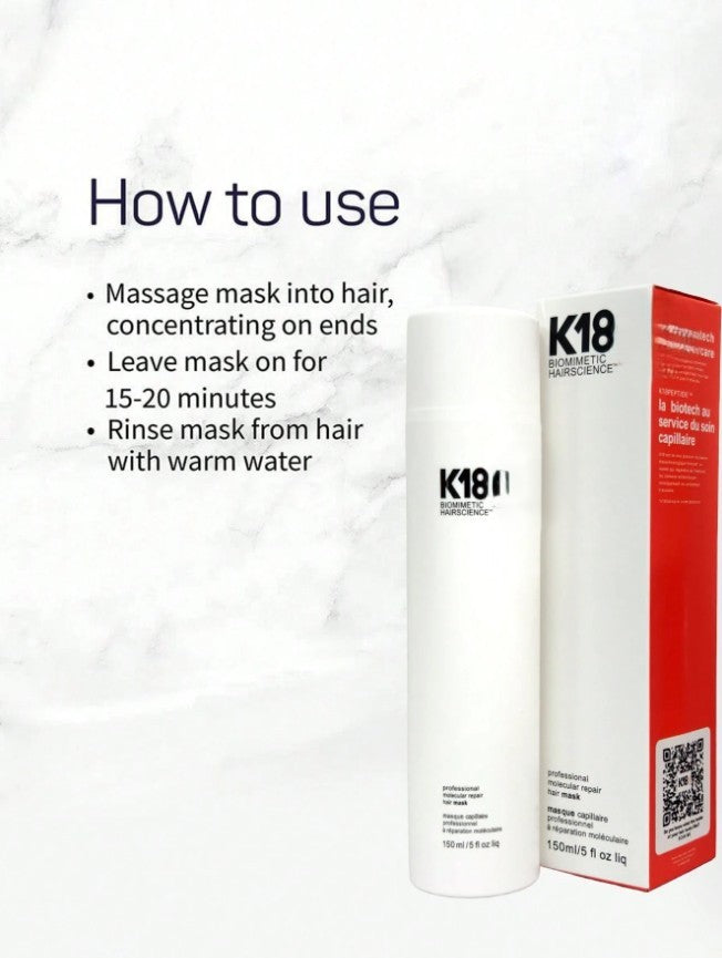 150ml K18 Hair Mask, K18 No-Rinse Molecular Hair Mask