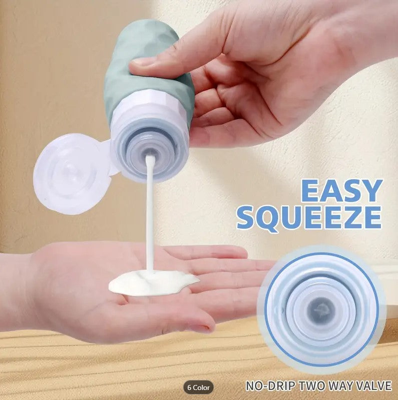 4 Pack Travel Bottles For Toiletries, Tsa Approved 3oz Travel Size Containers Leak Proof Refillable Liquid Silicone Squeezable. For Shampoo Conditioner Lotion