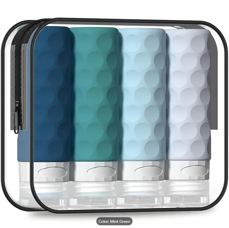 4 Pack Travel Bottles For Toiletries, Tsa Approved 3oz Travel Size Containers Leak Proof Refillable Liquid Silicone Squeezable. For Shampoo Conditioner Lotion